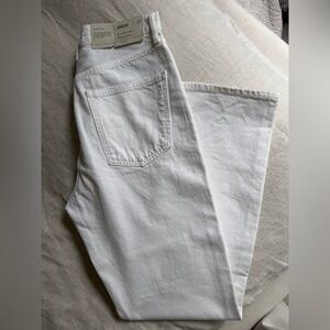 NWT Agolde High Rise 90’s pinch Straight White Jeans